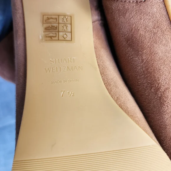 Stuart Weitzman Cappuccino Tieback Block Bootie - Size 7.5 *PLZ READ DESCRIPTION - Picture 7 of 13